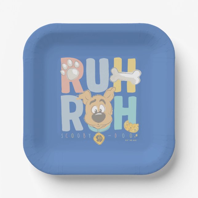 Puppy Scooby-Doo "Ruh Roh" Paper Plates (Front)