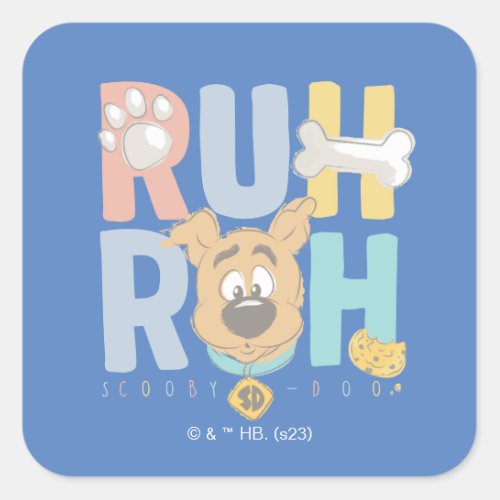 Puppy Scooby_Doo Ruh Roh Square Sticker