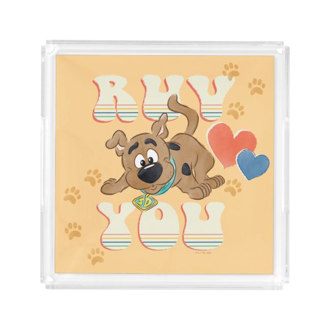 Puppy Scooby-Doo "Ruv You" Acrylic Tray (Front)