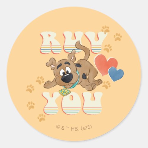 Puppy Scooby_Doo Ruv You Classic Round Sticker