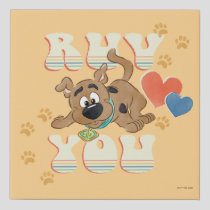 Puppy Scooby-Doo "Ruv You" Faux Canvas Print