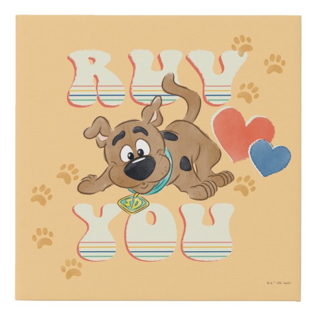 Puppy Scooby-Doo "Ruv You" Faux Canvas Print (Front)