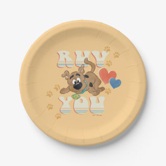 Puppy Scooby-Doo "Ruv You" Paper Plates