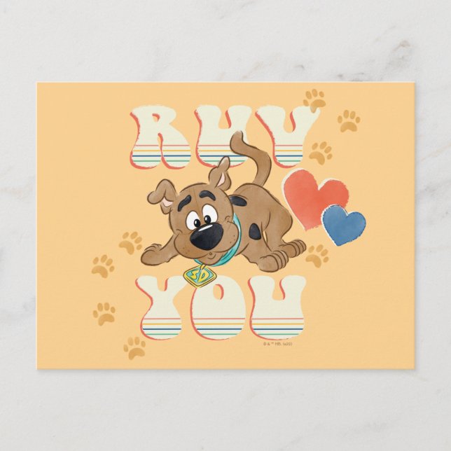 Puppy Scooby-Doo "Ruv You" Postcard (Front)