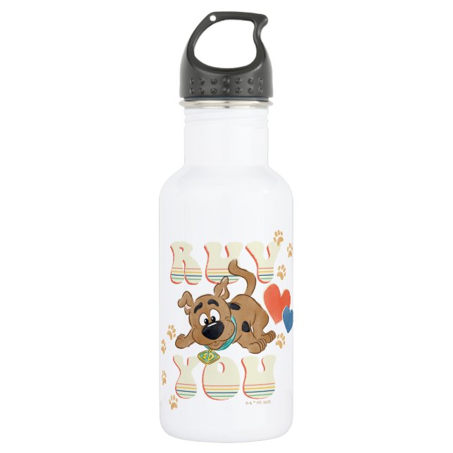 Puppy Scooby-Doo "Ruv You" Stainless Steel Water Bottle (Front)