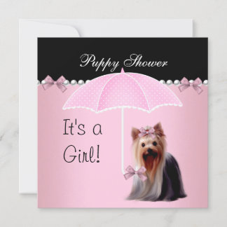 Puppy Shower Cute Dog Pink 2 Invitation