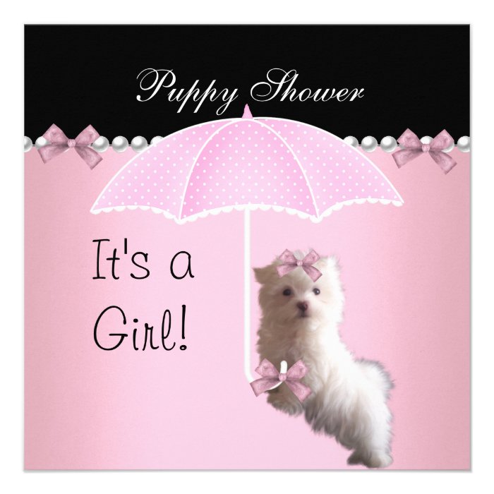 Puppy Shower Cute Dog Pink Announcements