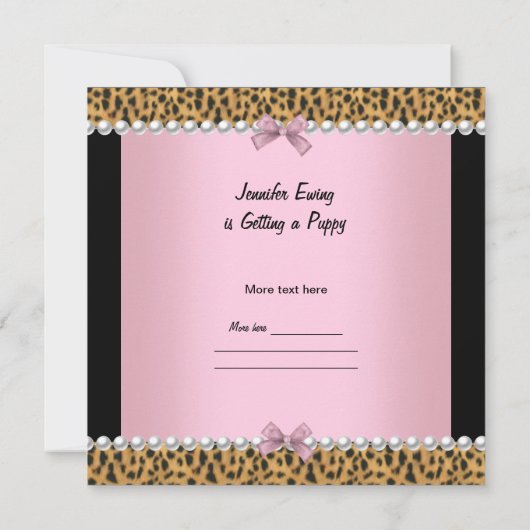 Puppy Shower Cute Dog Pink Leopard (Back)