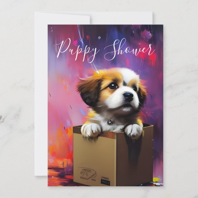 Puppy Shower Cute Personalized Dog Adoption Invitation (Front)