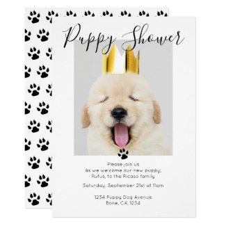 Puppy Shower Cute Personalized Dog Adoption Invitation