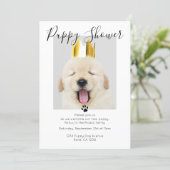 Puppy Shower Cute Personalized Dog Adoption Invitation (Standing Front)