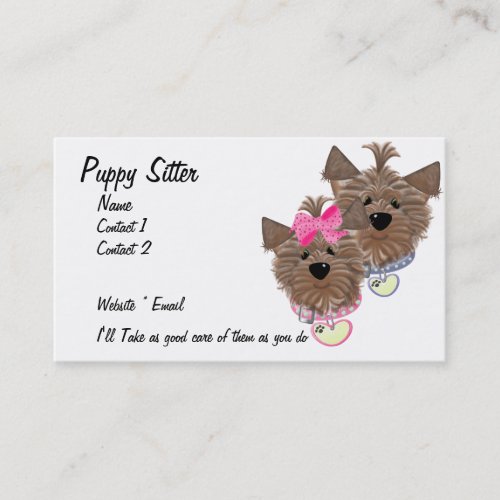 Puppy Sitter Business Card