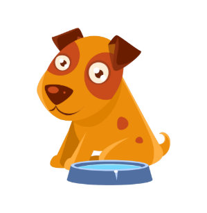 Image result for cartoon puppy drinking water