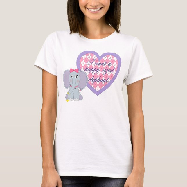 Puppy Sized Elephant T-Shirt (Front)
