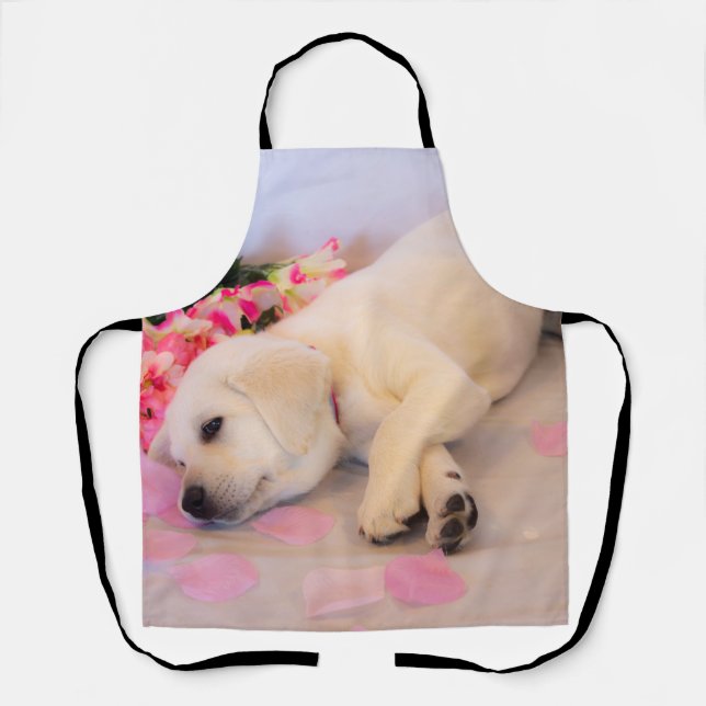 Puppy Sleep Flower 01 Apron (Front)