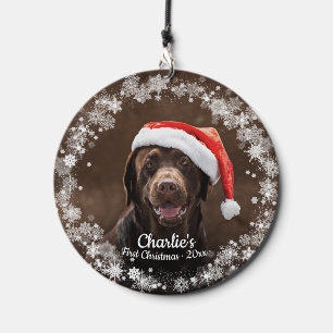 Puppy Snowflake Christmas Photo Wind Chime