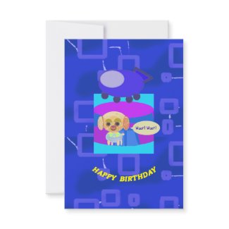 Puppy Spaceship Birthday Invitation