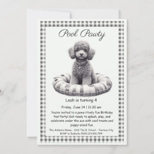 Puppy Splash Birthday Pool Party Invitation