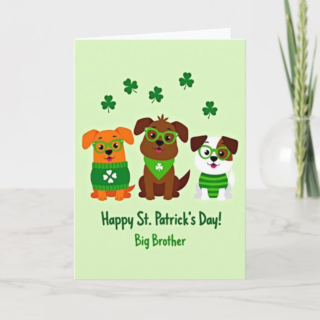 Puppy St Patricks Big Brother Card (Front)