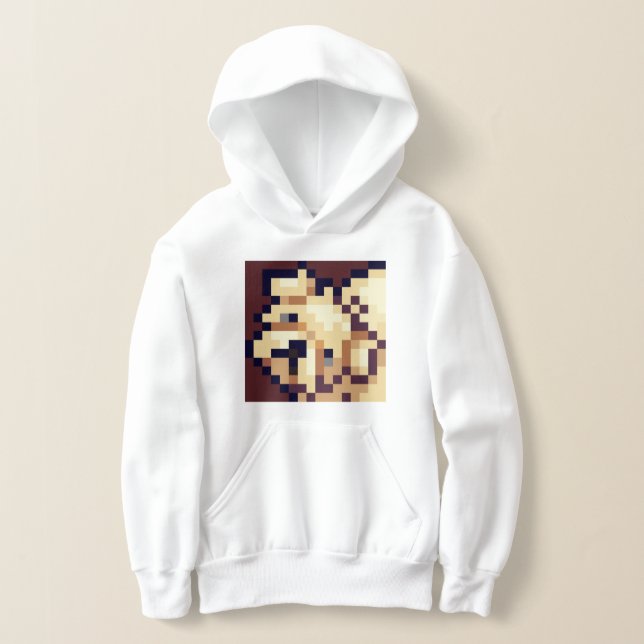 Puppy started pixel art, Pixel Art Hoodie (Laydown)