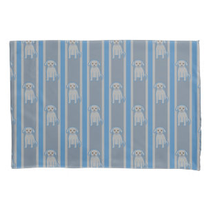 Puppy Striped Pillow Case