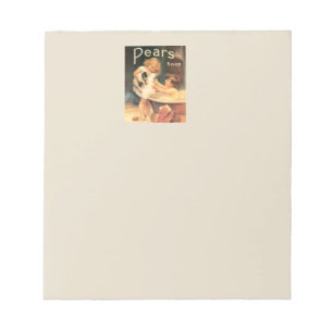 Puppy Taking A Bath Vintage Antique Notepad