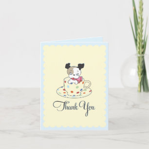 Puppy Teacup     Retro Thank You Card