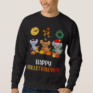 Puppy Thanksgiving Merry Christmas Dog Happy Hallo Sweatshirt