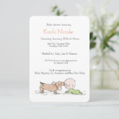 Puppy Themed Baby Shower Invitation (Standing Front)