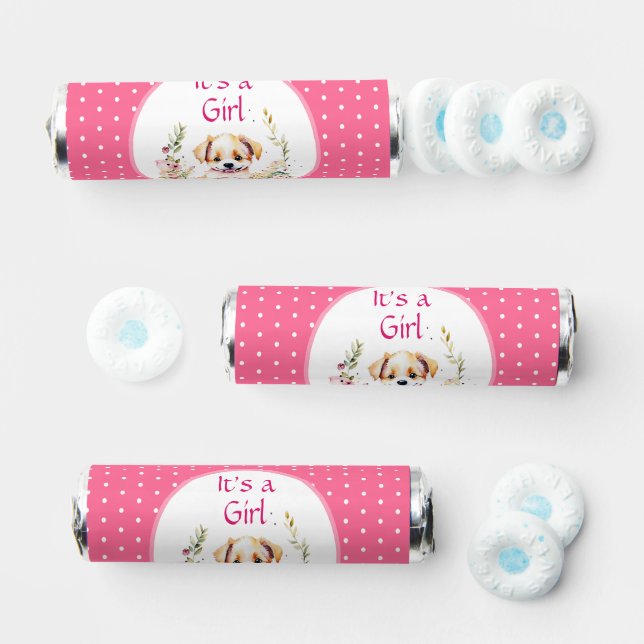 Puppy Themed It's a Girl | Baby Shower Breath Savers® Mints (Assorted)