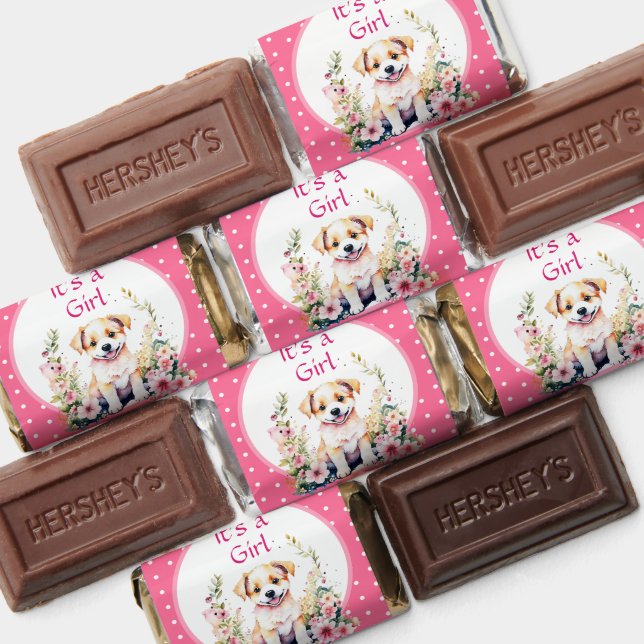 Puppy Themed It's a Girl | Baby Shower Hershey's Miniatures (Assorted)