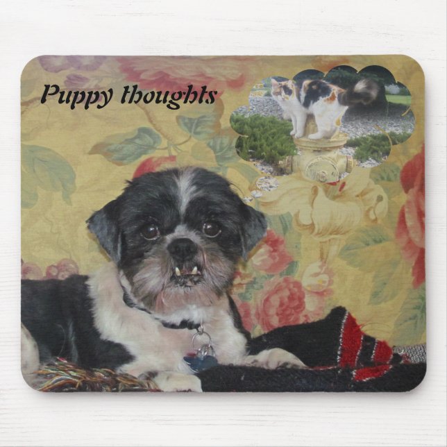 Puppy Thoughts Mouse Pad (Front)