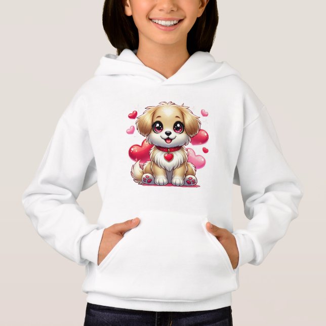 Puppy Valentine 002 Hoodie (Front)