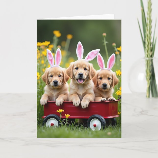 Puppy Wagon Party Fun Sweet Card (Front)