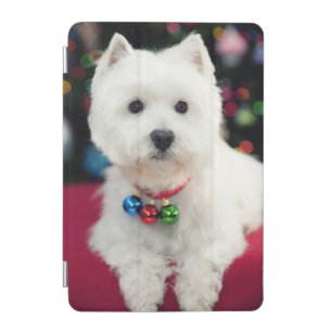 Puppy wearing Christmas bell on neck iPad Mini Cover