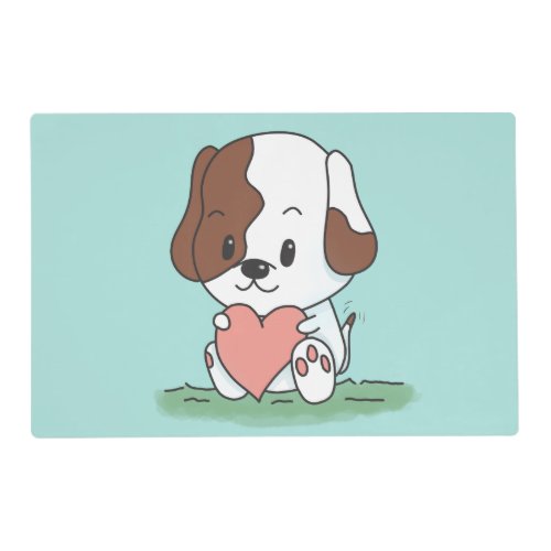 Puppy With A Heart Placemat