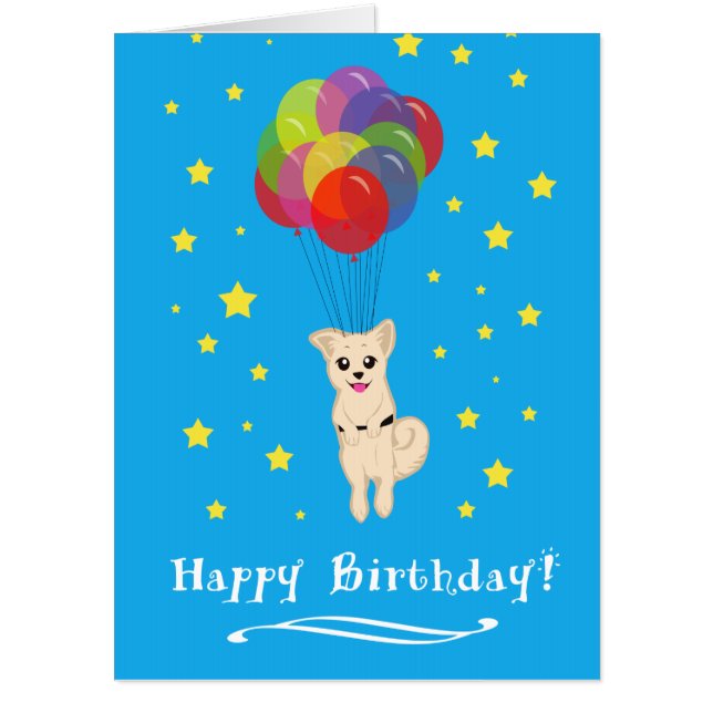 Puppy with Balloons Big Card (Front)
