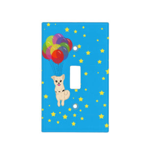 Puppy with Balloons Light Switch Cover
