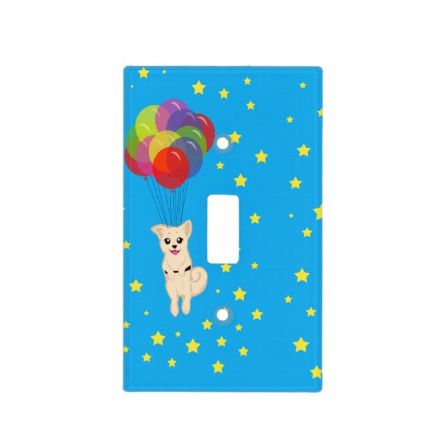 Puppy with Balloons Light Switch Cover (Front)