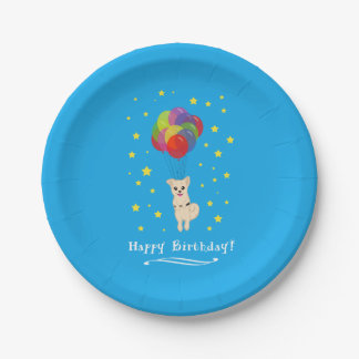 Puppy with Balloons Paper Plates