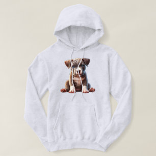 Puppy With Blue Eyes Sitting and Looking Innocent Hoodie