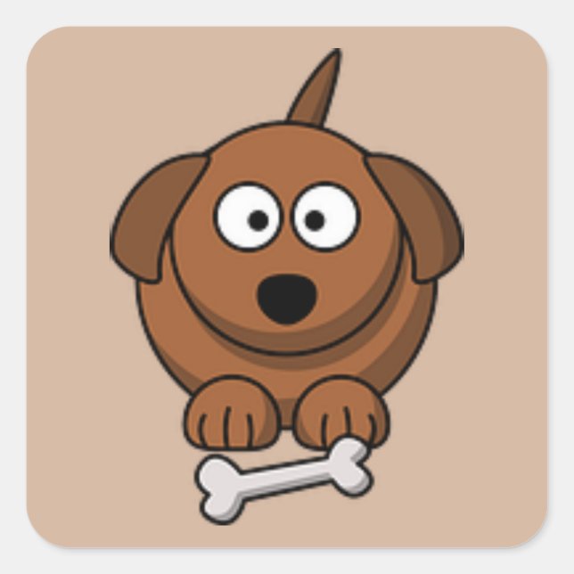 Puppy With Bone Sticker (Front)