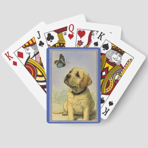 Puppy With Butterfly Classic Playing Cards