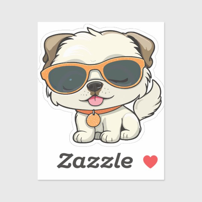 puppy with glasses sticker (Sheet)
