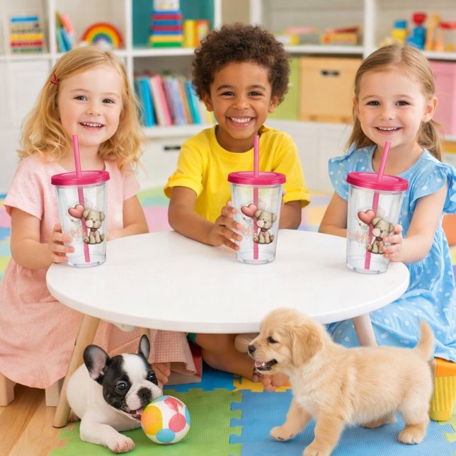 Puppy with Heart Balloons Acrylic Tumbler (Creator Uploaded)