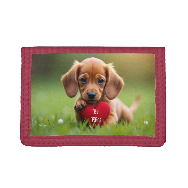Puppy With Heart Photo Wallet (Front)