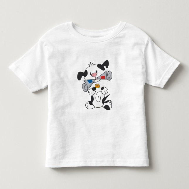 Puppy With Newspaper T-shirts and Gifts (Front)