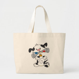 Puppy With Newspaper T-shirts and Gifts Large Tote Bag