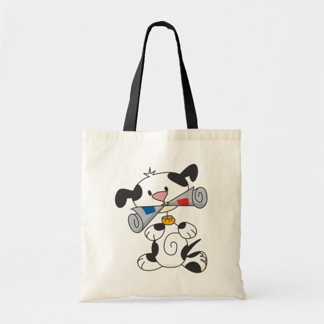 Puppy With Newspaper T-shirts and Gifts Tote Bag (Front)