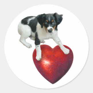 Puppy with Red Heart Sticker